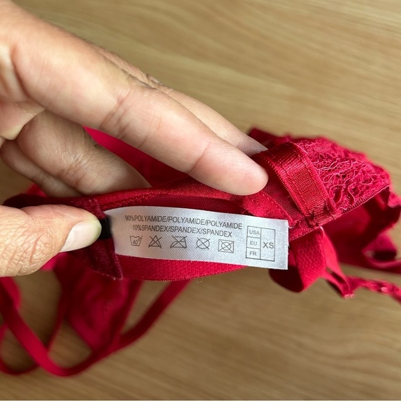 Fashion Nova Red Lace Wireless Bra XS - Picture 4 of 5